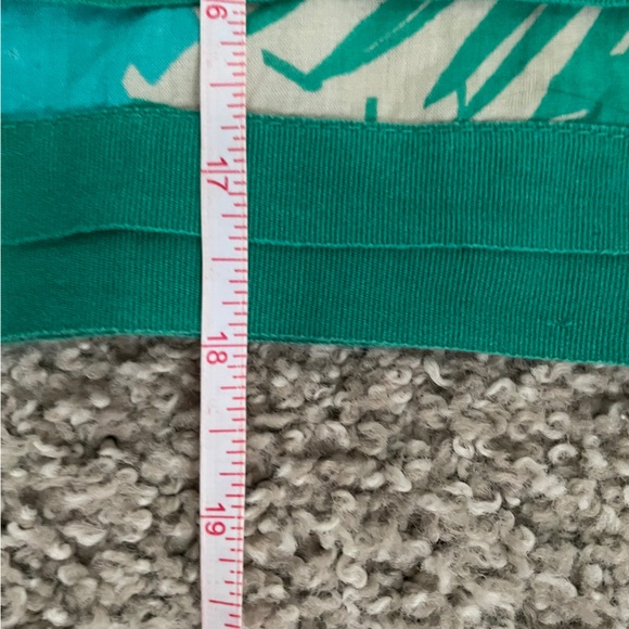 *DONATED* LOFT | A-Line Tropical Palm Print Skirt | Teal Green - Picture 4 of 7